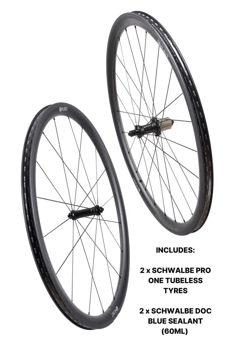 Hunt 36 Carbon Wide Aero Wheelset (Tyres & Sealant Included) 1