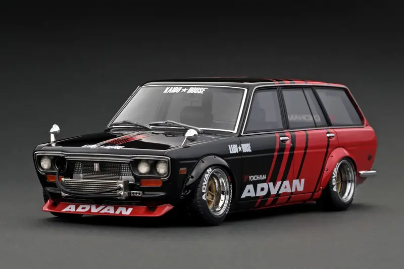 Ignition Model 1:18 Datsun Bluebird (510) Wagon Kaido House In Red / Black 1