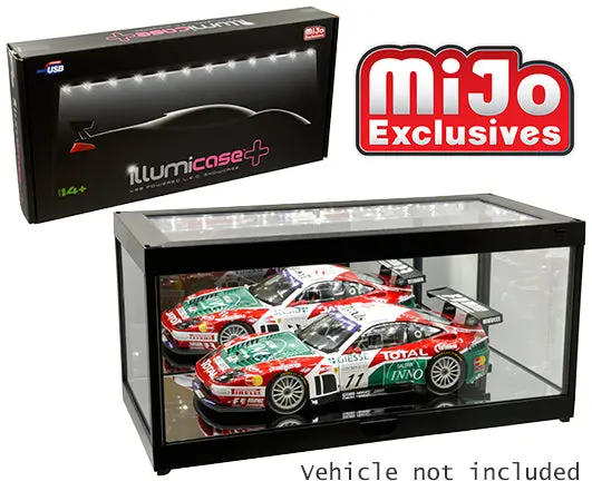 Illumicase Mj7710mbk - Display Case For Model Cars Led Mirror Display Case In Black 1