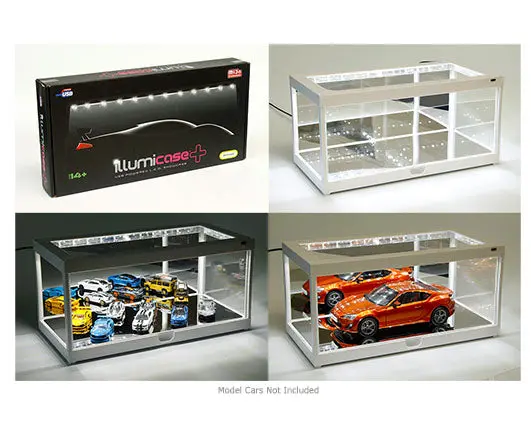 Illumicase Mj7710mw - Display Case For Model Cars Led Mirror Display Case In White 1