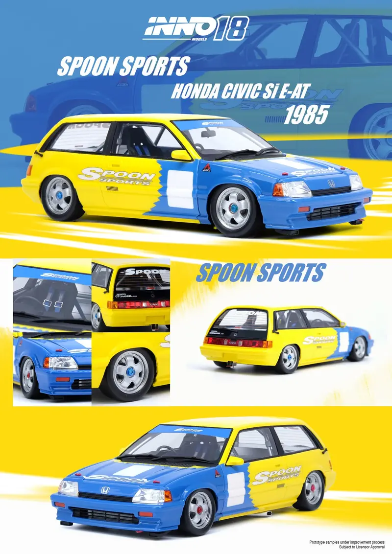 Inno Models 1:18 Honda Civic Si E-At Gr.A Tuned By "Spoon Sports" 1985 1