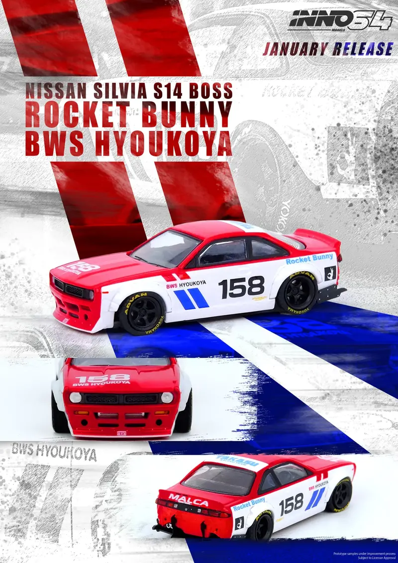 Inno Models 1:64 Nissan Silvia S14 Rocket Bunny Boss Aero Bws Hyoukoya 1