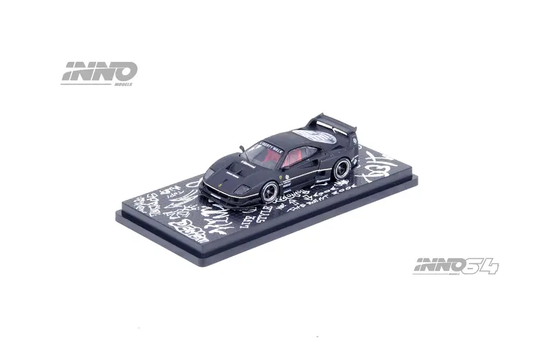Inno64 1/64 Ferrari F40 Liberty Walk In Matte Black Hk Toycar Salon 2023 Special Edition 1