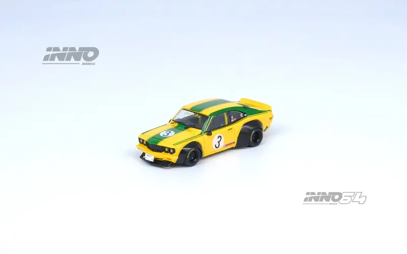 Inno64 1:64 Mazda Rx-3 Savanna Lbwk In Yellow 1