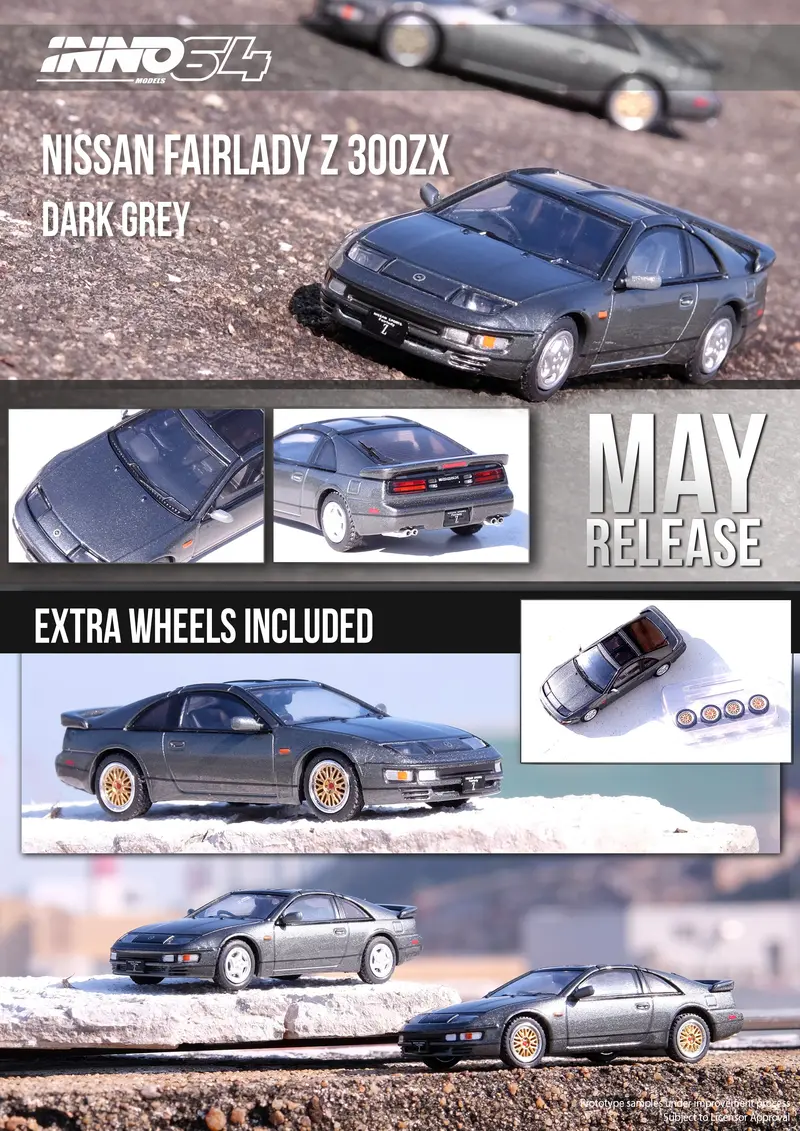 Inno64 1:64 Nissan 300Zx 2+2 (Z32) In Oxford Grey Metallic 1