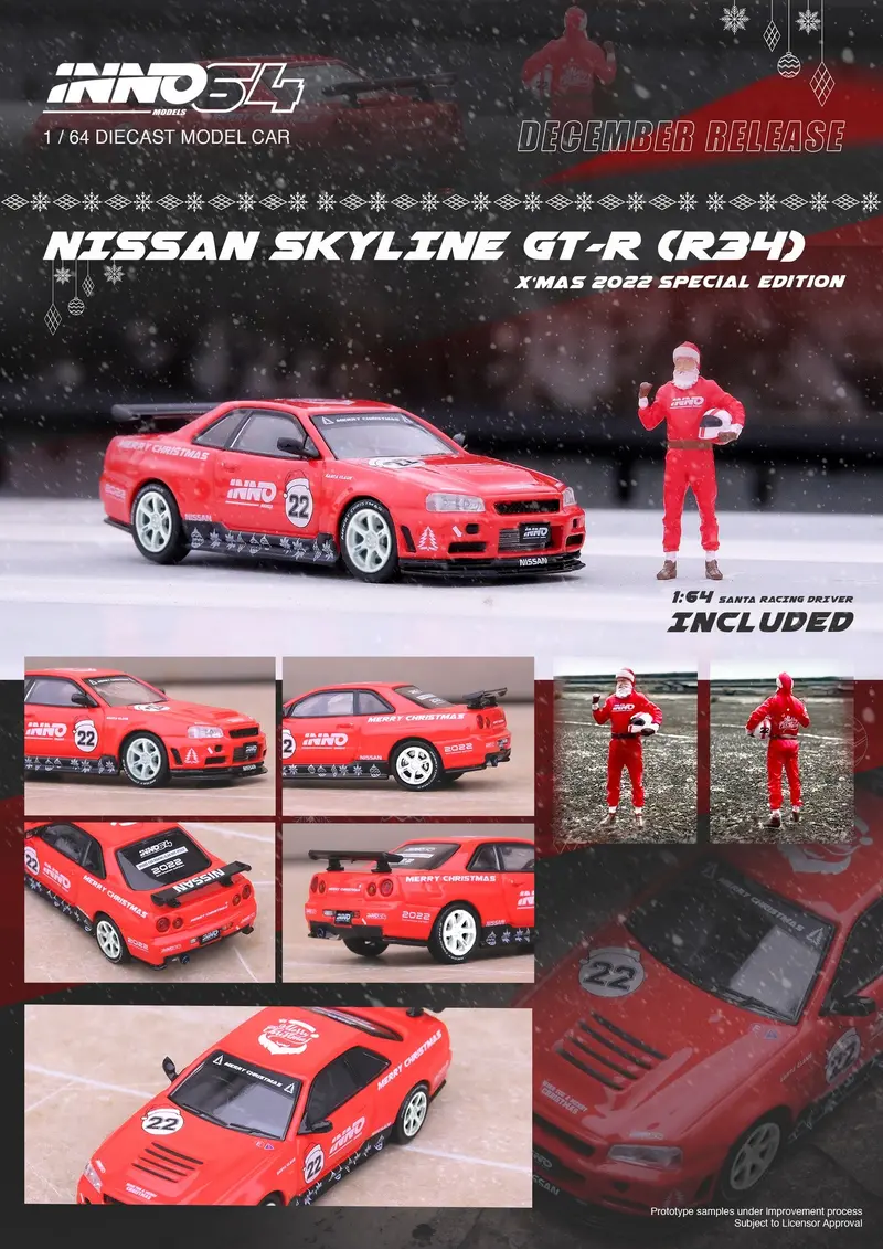Inno64 1:64 Nissan Skyline Gt-R (R34) R-Tune 2022 X'mas 2022 Special Edition 1