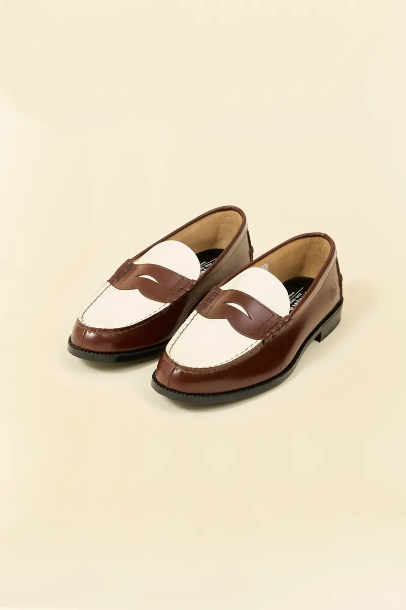 Kenford Shoes Combi Loafer - Dark Brown / White 1