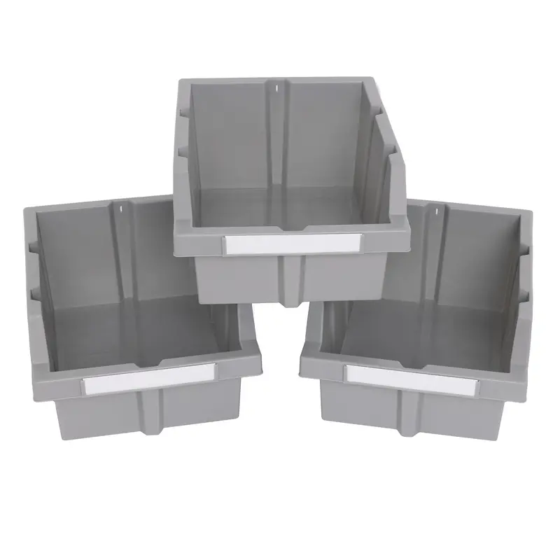 Large Grey Bins For Commercial Bin Rack (3-Pack) 1