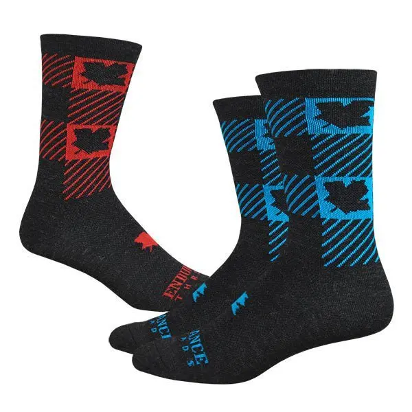 Maple Check 6" Race Wool Sock 1