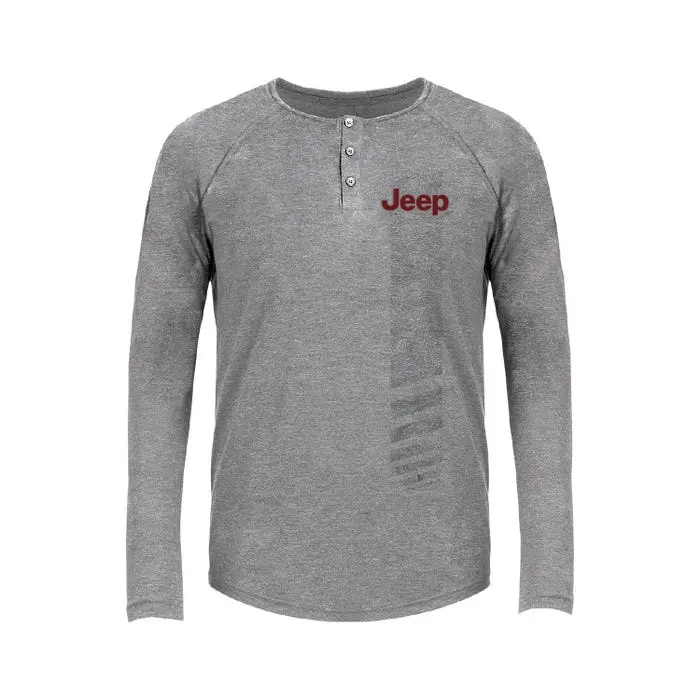 Men's Topographic Tri-Blend Henley 1