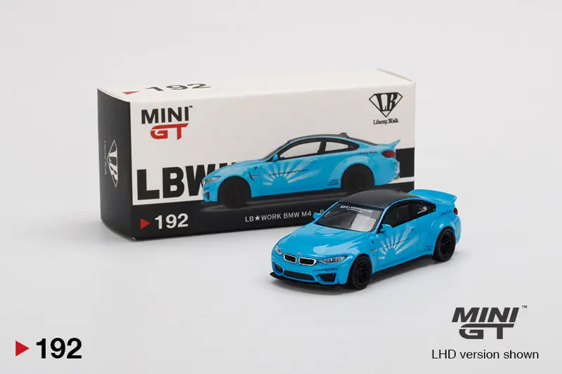 Minigt 1:64 Bmw M4 Lb★Works Liberty Walk In Baby Blue 1