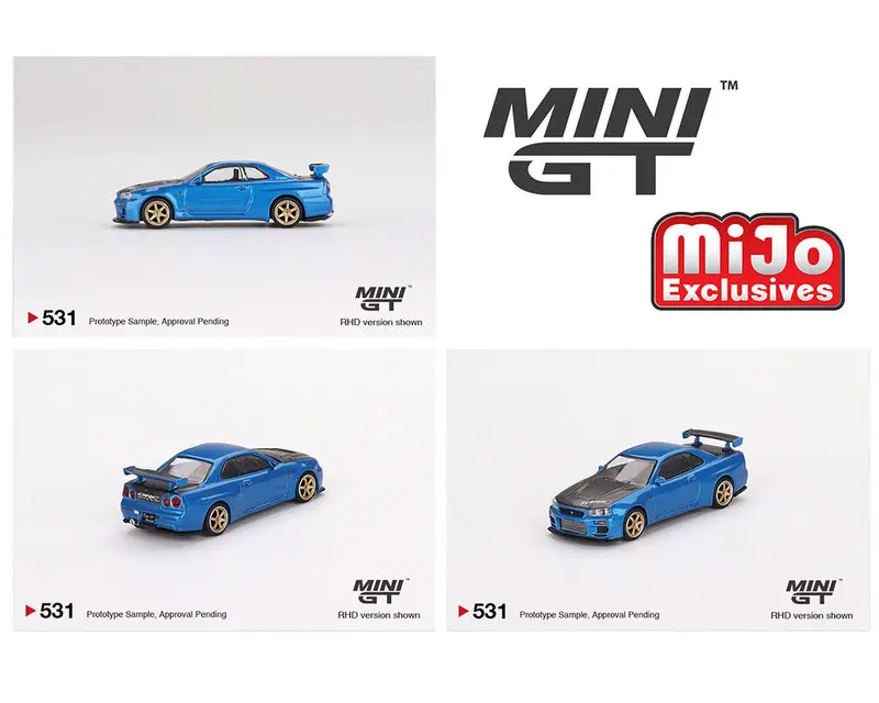 Minigt 1:64 Nissan Skyline Gt-R (R34) Top Secret In Bayside Blue 1
