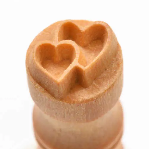 Mkm Scs 037 Small Round Stamp - Double Heart 1