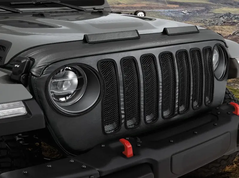 Mopar Jeep純正 フロントフードカバーキット ブラ (グリルカバー グリルブラ、ノーズブラ) (Jl/Jt共通) 3