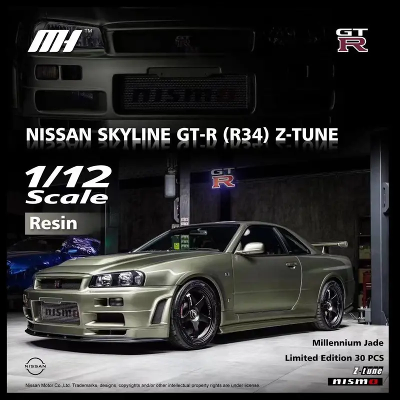 Motorhelix 1:12 Nissan Skyline Gt-R (R34) Z-Tune In Millennium Jade 1
