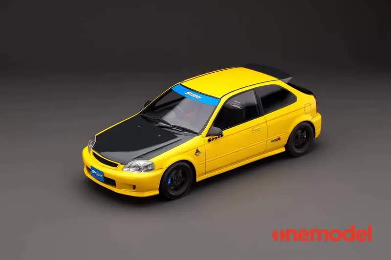 One Model 1:18 Honda Civic Type-R Ek9 Spoon Sports Version Yellow 1
