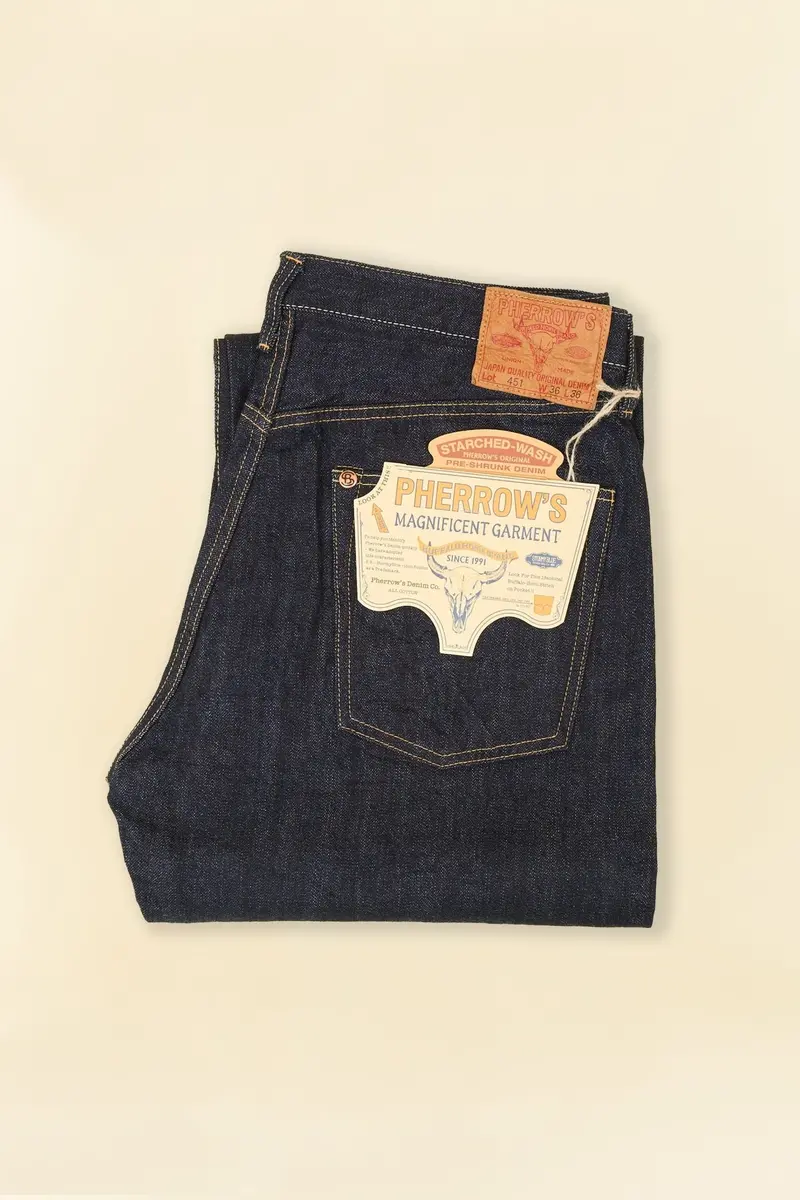 Pherrow's 451Sw Wide Straight Selvedge Denim - 13.5Oz 1