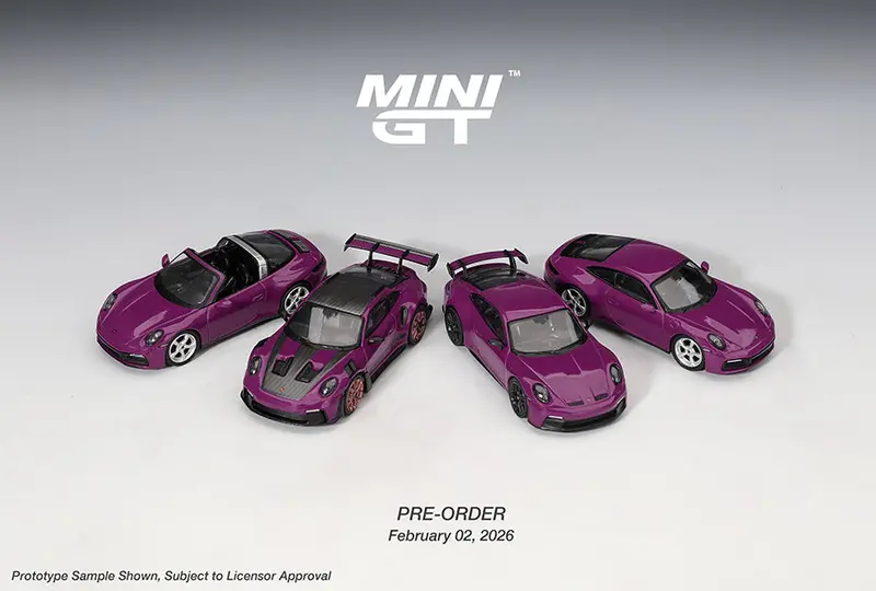 *Preorder* Minigt 1:64 Porsche 911 (992.1) Rubystone Red Special Edition Box Set 1