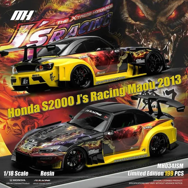 *Preorder* Motorhelix 1:18 Honda S2000 J's Racing Maou 2013 In Maou Livery Resin Version 1