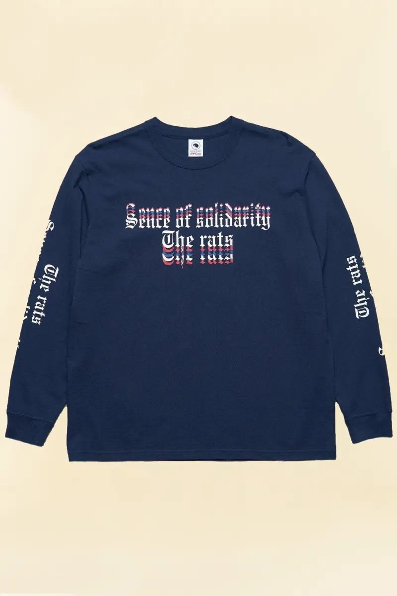 Rats Old English Long Sleeve - Navy 1