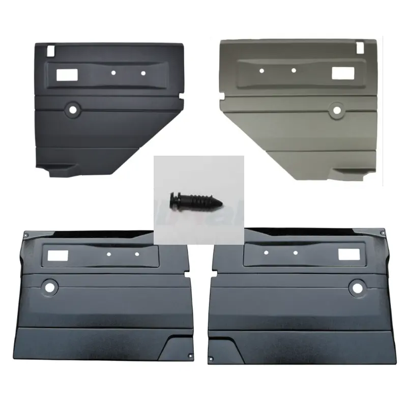 Replacement Door Card Set Fits Defender - Both Front And Rear With Manual Windows In Black Abs Plastic (Fits Up To 2005) 1