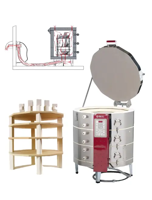 Skutt Km1231-3Pk Production Kiln Package With 1" Furniture Kit & Vent 1