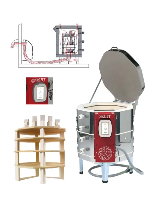 Skutt Kmt818-30A-3 Kiln Package: 30 Amp With Touchscreen Controller, Furniture Kit & Vent 1