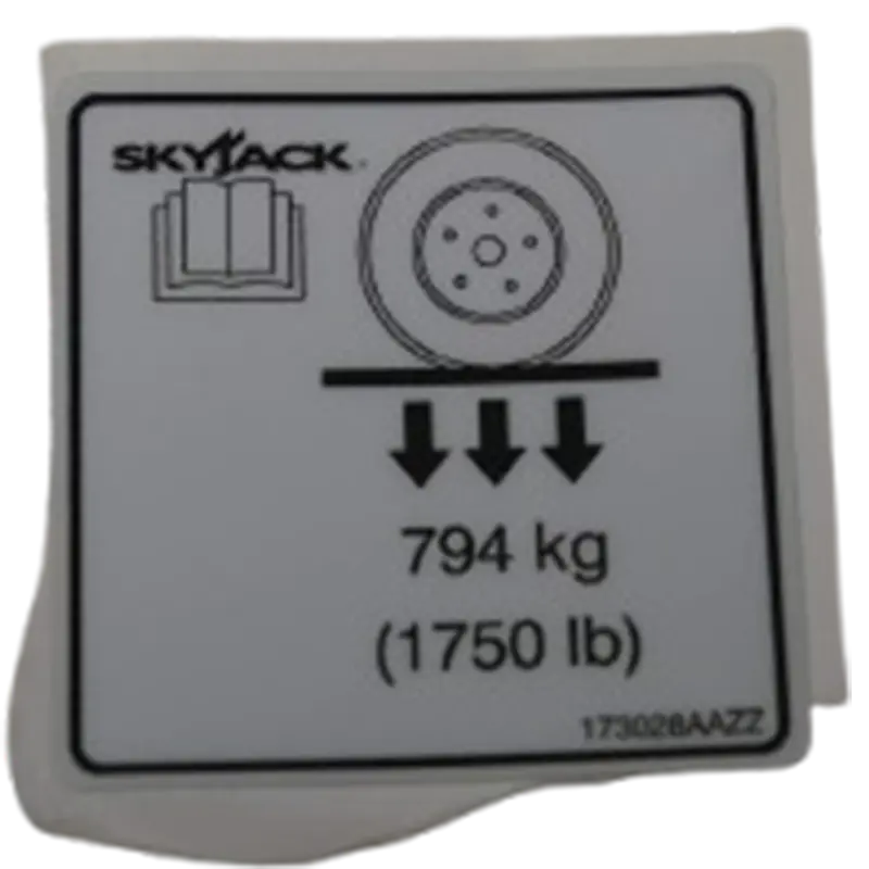 Skyjack Wheel Load 794 Kg/1750 Lb Label 173028 1