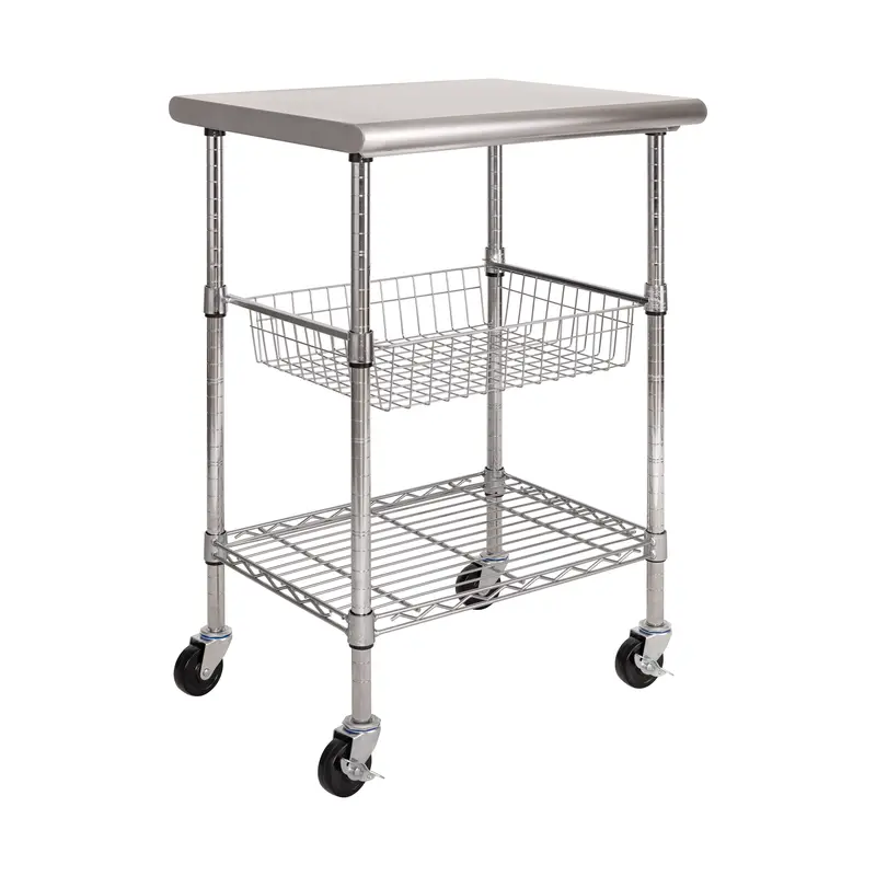 Stainless Steel Nsf-Certified Utility Worktable Cart 1