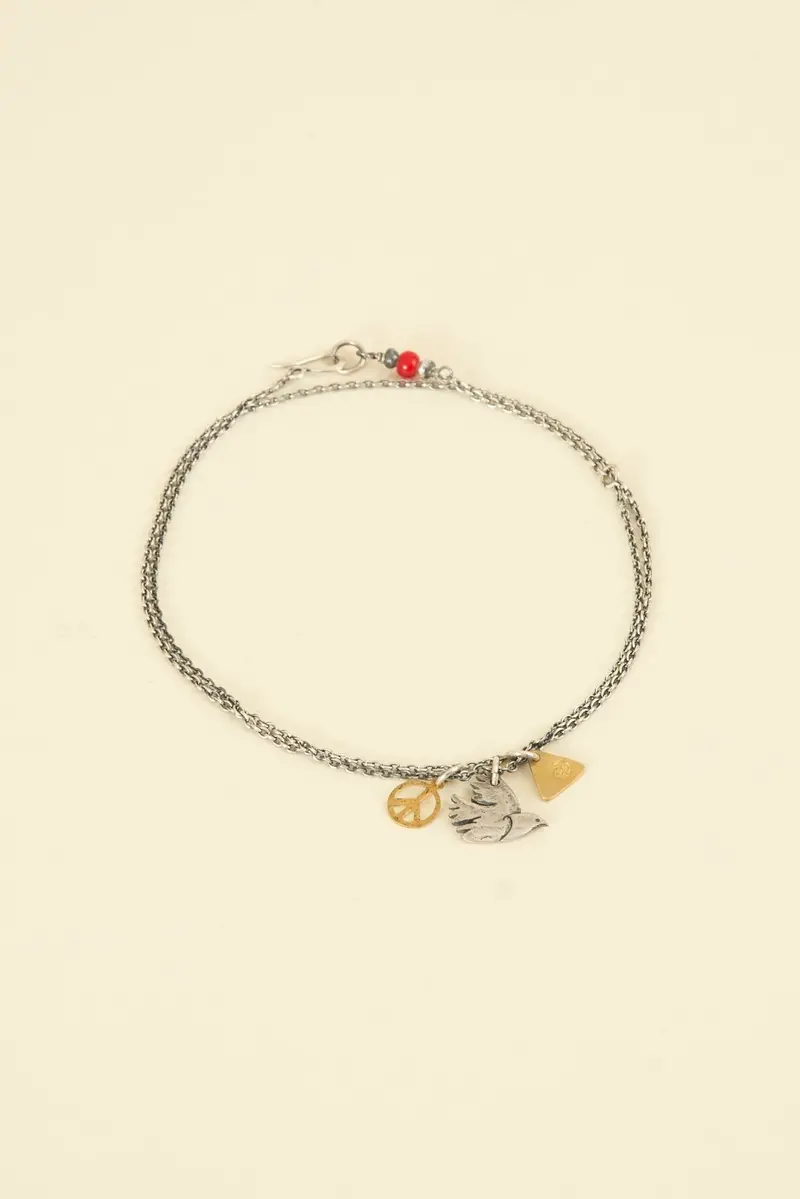 Sunku Dove Necklace - Silver / Gold / Red 1