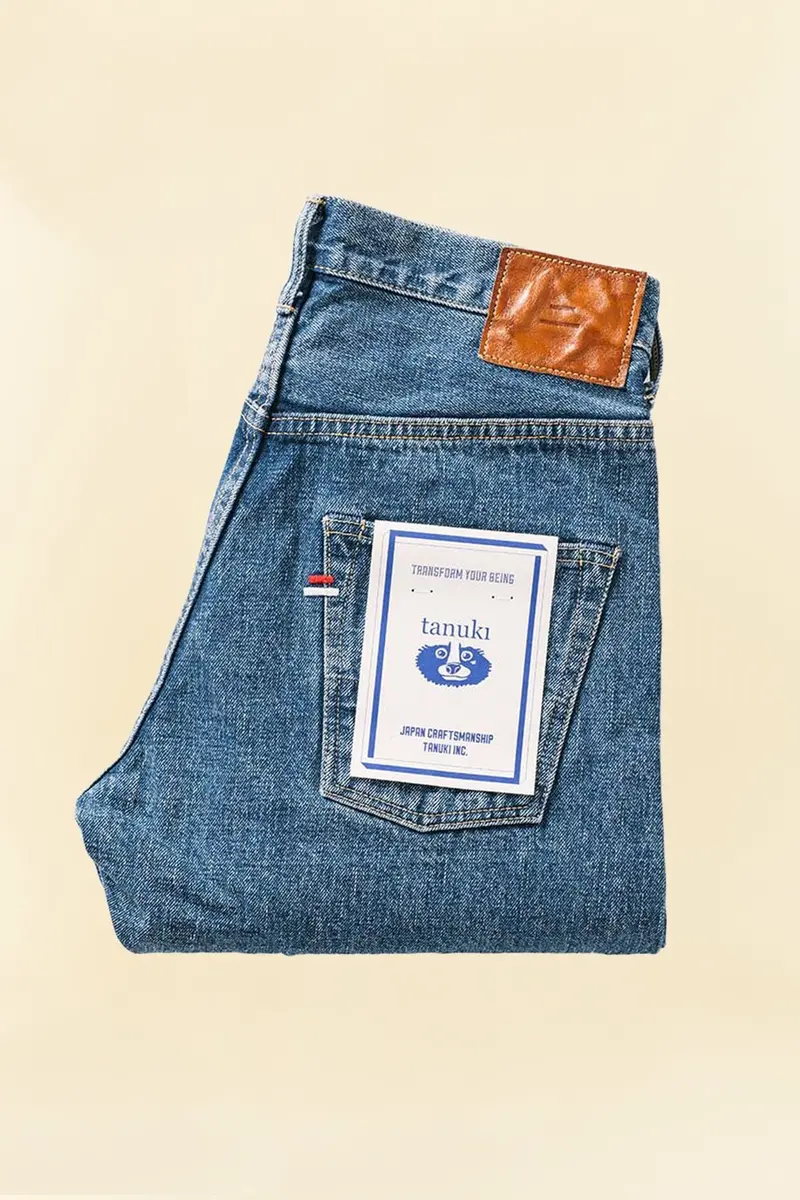 Tanuki 16.5Oz Yustht  Natural Indigo "Yurai" Stone Wash High Rise Tapered Selvedge Jeans 1