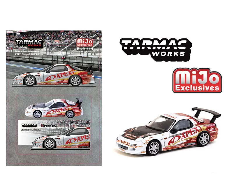 Tarmac Works 1/64 Mazda Rx-7 (Fd3s) A’Pexi Stage-D In White 1