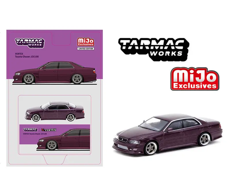 Tarmac Works 1/64 Toyota Jzx100 Chaser Vertex In Purple Metallic 1