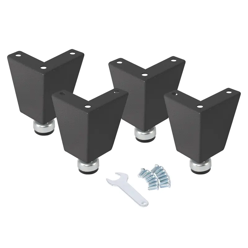 Ultrahd® 6" H Steel Leveling Feet With Rubber Base, Graphite 1