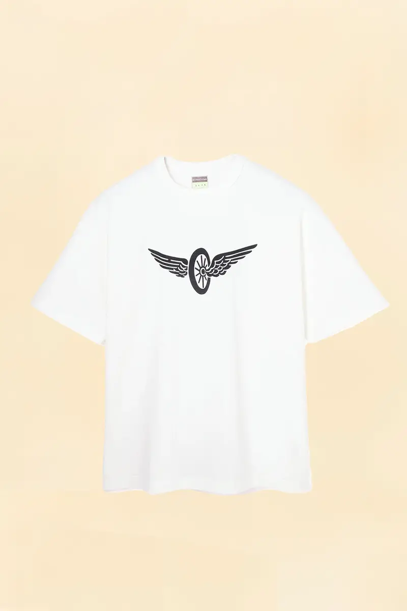 Wearmasters Flying Wheel T-Shirt -White 1