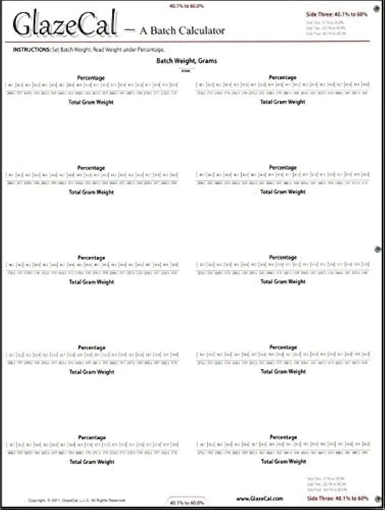 Wiziwig Glazecal : Gram And Percentage Converter For Glaze Formulas 1