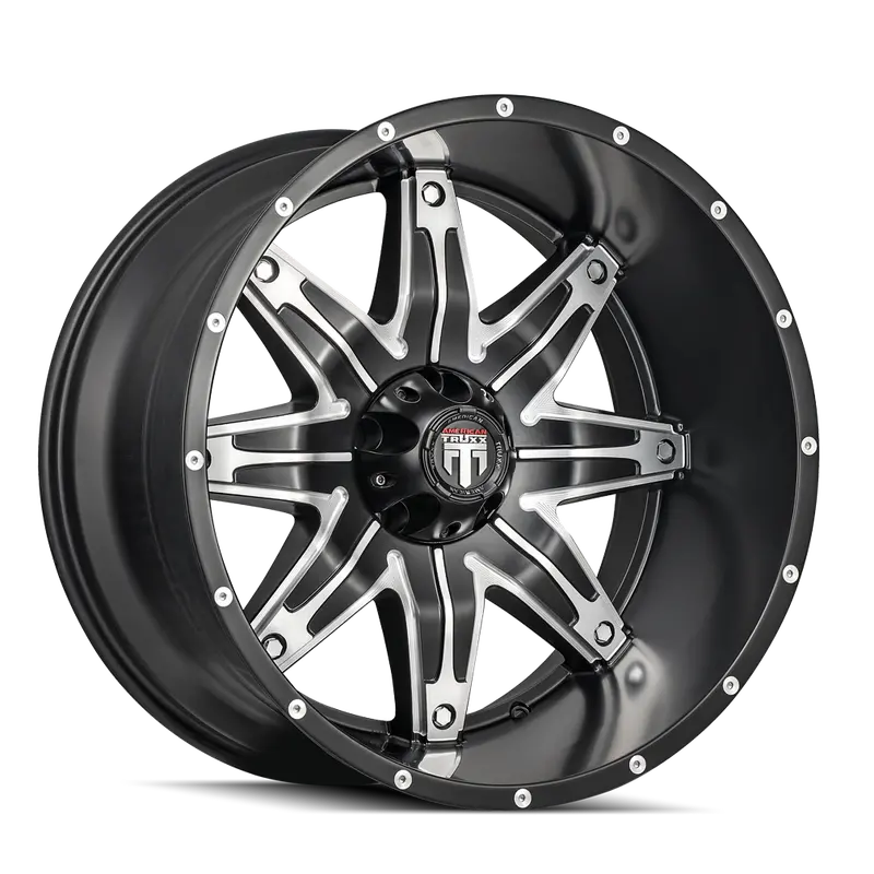 American Truxx At185 Lonestar Wheel – 20X10", 5X150Mm, Black/Machined Finish, -24Mm Offset 1