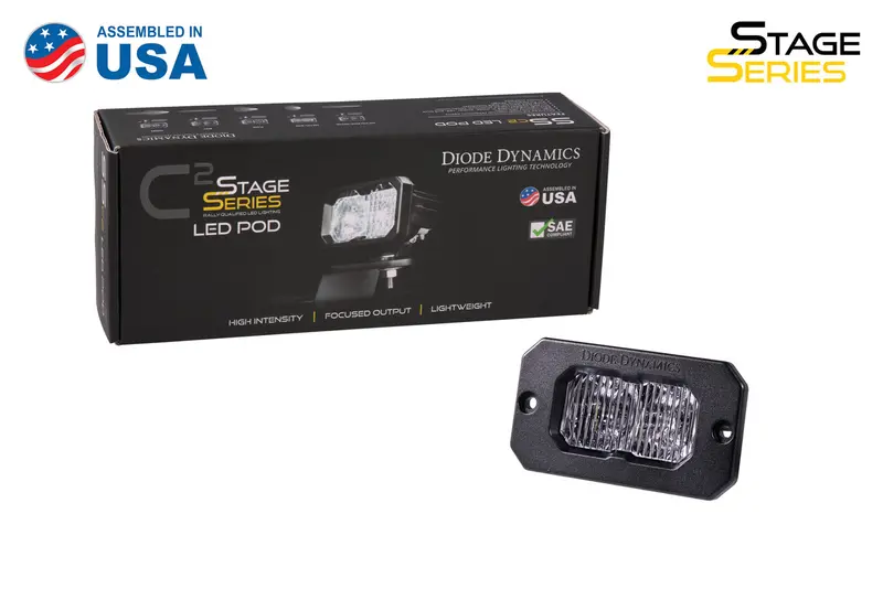 Diode Dynamics Dd6728S Stage Series 2" Led Pod Light – White Combo Beam, Flush-Mount, Single Diode 1