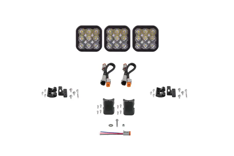 Diode Dynamics Ss5 Pro Light Bar – Universal 3-Pod Crosslink, White Driving Beam (Dd7250) 1