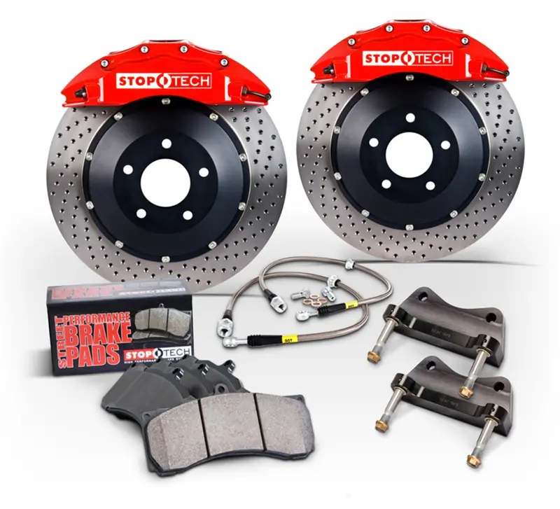 Stoptech 83.896.6700.24 Big Brake Kit – Front Axle With Blue Calipers And Zinc-Coated Drilled Two-Piece Rotors 1